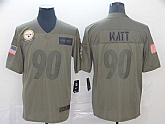 Nike Steelers 90 T.J. Watt 2019 Olive Salute To Service Limited Jersey,baseball caps,new era cap wholesale,wholesale hats